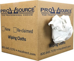 PRO-SOURCE - Cotton Reclaimed Rags - White, Sheeting, Lint Free, 10 Lbs. at 3 to 5 per Pound, Box - Exact Tooling