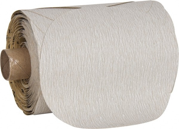 3M - 5" Diam, 220 Grit Aluminum Oxide Adhesive PSA Disc - Very Fine Grade, Purple, Film Backing, Flexible, Use with Random Orbital Sanders - Exact Tooling