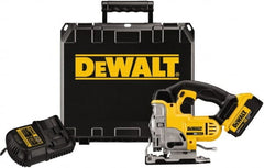 DeWALT - 20 Volt, 3,000 SPM, 1" Stroke Length, Lithium-Ion Cordless Jigsaw - 90° Cutting Angle, Series 20V MAX Battery Included - Exact Tooling