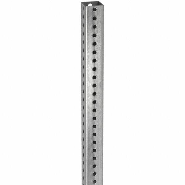 TAPCO - 8' High, Galvanized Traffic Sign Post - Steel, 7/16" Hole Diam, Silver - Exact Tooling