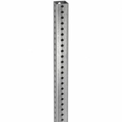 TAPCO - 8' High, Galvanized Traffic Sign Post - Steel, 7/16" Hole Diam, Silver - Exact Tooling
