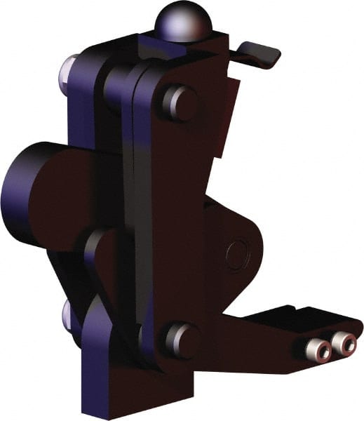 De-Sta-Co - 5,058 Lb Holding Capacity, Vertical Handle, Manual Hold Down Toggle Clamp - 200° Bar Opening, Weldable Base, Oxide Finish, Forged Alloy Steel - Exact Tooling