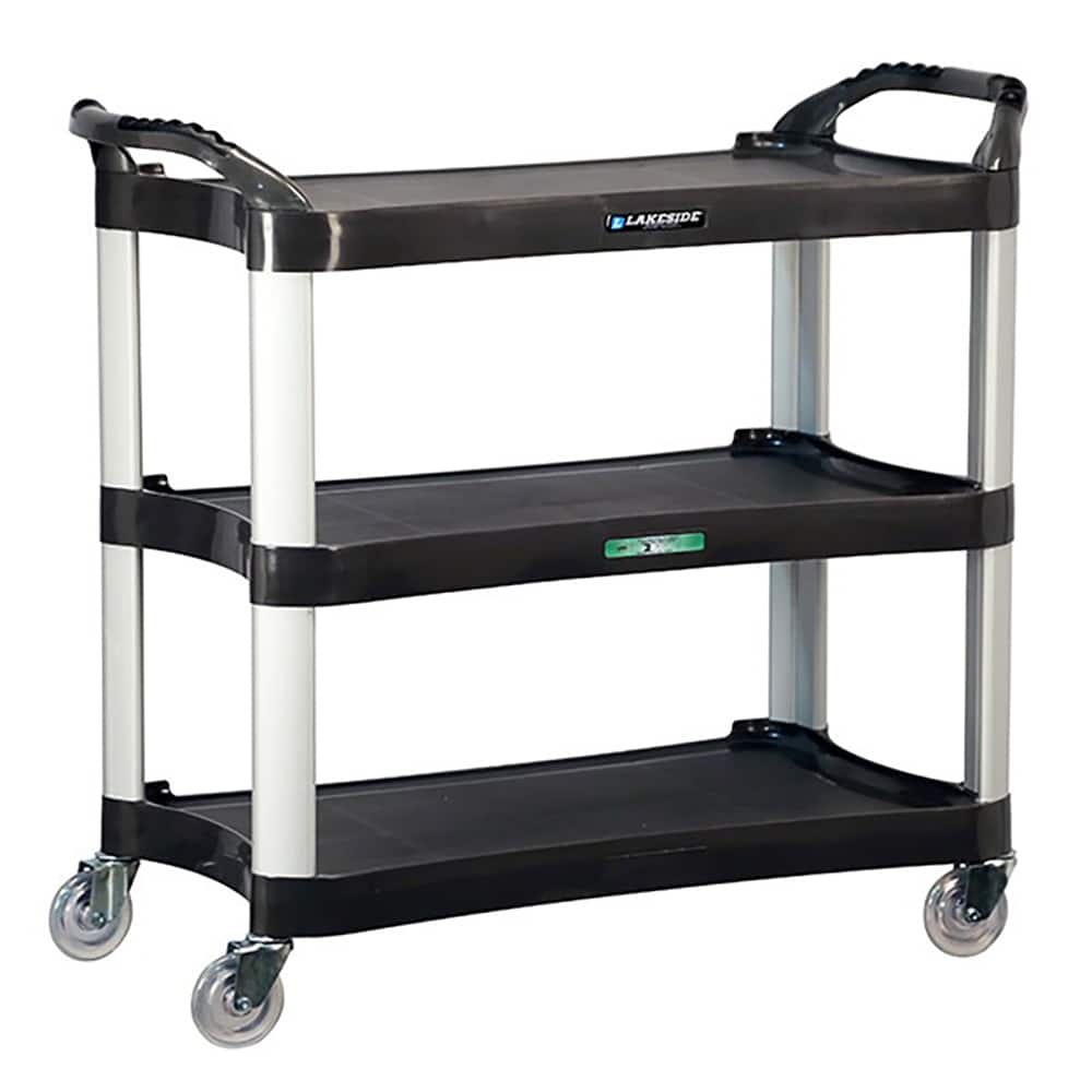 Lakeside - Carts; Type: Utility Cart ; Load Capacity (Lb.): 500.000 ; Number of Slots: 0 ; Number of Shelves: 3 ; Width (Inch): 20 ; Length (Inch): 42 - Exact Tooling