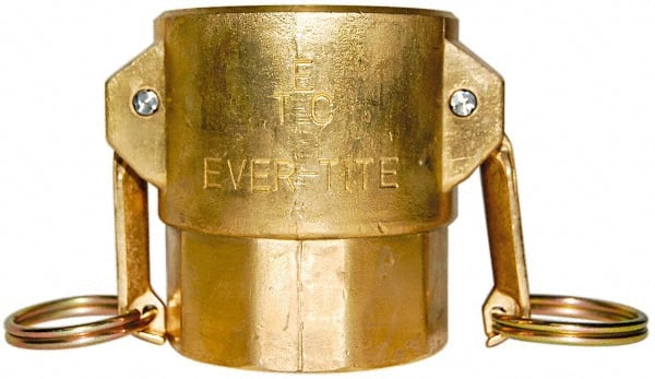 EVER-TITE Coupling Products - 2-1/2" Brass Cam & Groove Suction & Discharge Hose Female Coupler Female NPT Thread - Part D, 2-1/2" Thread, 250 Max psi - Exact Tooling