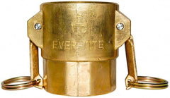 EVER-TITE Coupling Products - 2-1/2" Brass Cam & Groove Suction & Discharge Hose Female Coupler Female NPT Thread - Part D, 2-1/2" Thread, 250 Max psi - Exact Tooling