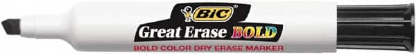Bic - Bold, Chisel Tip, Black Dry Erase Markers - For Use with Dry Erase Boards - Exact Tooling