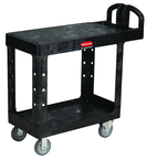 HD Utility Cart 2 shelf (flat) 16 x 30 - Push Handle - Storage compartments, holsters and hooks -- 500 lb capacity - Exact Tooling