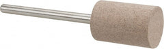 Rex Cut Product - 1/2" Head Diam x 3/4" Thickness, W186, Cylinder End, Aluminum Oxide Mounted Point - White, Fine Grade, 120 Grit, 26,250 RPM - Exact Tooling