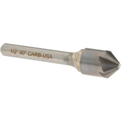 OSG - 1/2" Head Diam, 1/4" Shank Diam, Multi Flute 90° Solid Carbide Countersink - Exact Tooling