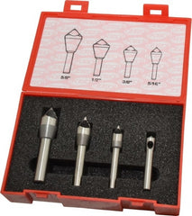 Keo - 4 Piece, 5/16 to 5/8" Head Diam, 60° Included Angle, Single End Countersink Set - Exact Tooling