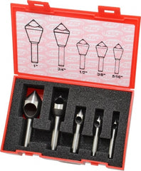 Keo - 5 Piece, 5/16 to 1" Head Diam, 82° Included Angle, Single End Countersink Set - Exact Tooling