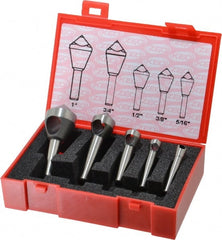 Keo - 5 Piece, 5/16 to 1" Head Diam, 100° Included Angle, Single End Countersink Set - Exact Tooling