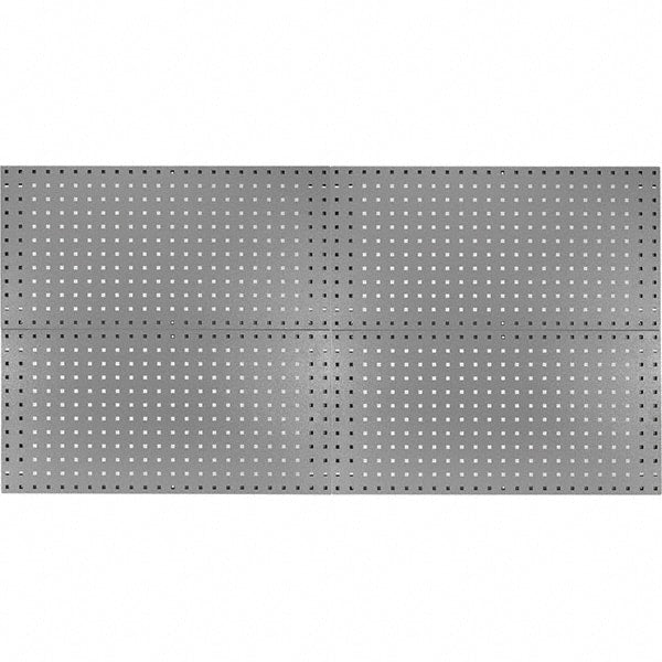 Kennedy - 18" Wide x 36" High Industrial Steel Tool Peg Board System - 4 Panels, 60 Hooks, Steel, Gray - Exact Tooling