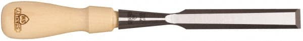 Stanley - 9-21/64" OAL x 5/8" Blade Width Wood Chisel - 5/8" Tip, Hornbeam Wood Handle - Exact Tooling