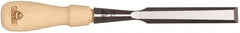 Stanley - 9-21/64" OAL x 5/8" Blade Width Wood Chisel - 5/8" Tip, Hornbeam Wood Handle - Exact Tooling
