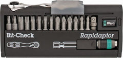 Wera - 30 Piece, Screwdriver 1/4" Bit Ratchet Bit Set - #1 to #3 Phillips, 3/32 to 1/4" Hex, T10 to T40 Torx - Exact Tooling