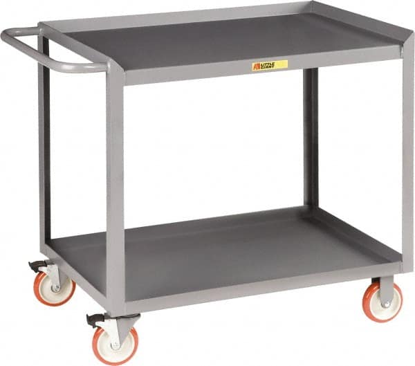 Little Giant - 1,200 Lb Capacity, 2 Shelf Mobile Workbench - 48" Wide x 24" Deep x 35-1/2" High, Steel - Exact Tooling