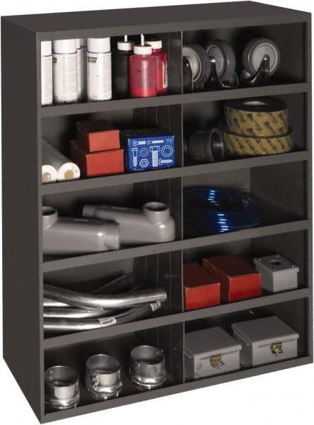 Durham - 10 Bin, Small Parts Storage Bin - 12" Deep x 33-7/8" Wide x 42" High - Exact Tooling