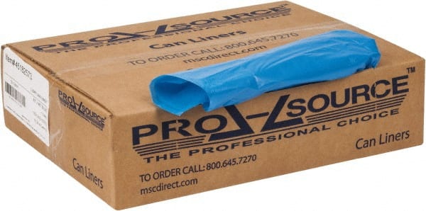 PRO-SOURCE - 1 mil Thick, Heavy-Duty Trash Bags - 40" Wide x 46" High, Clear Blue - Exact Tooling