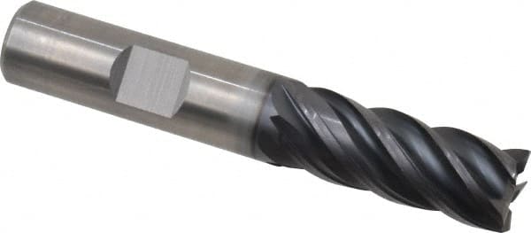 Kennametal - 1/2", 5 Flute, Solid Carbide, 0.015" Corner Radius End Mill - 3" OAL, 1-1/4" LOC - Exact Tooling