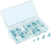 70 Pc. Grease Fitting Assortment - Contains: straight; 45 degree and 90 degree - Exact Tooling