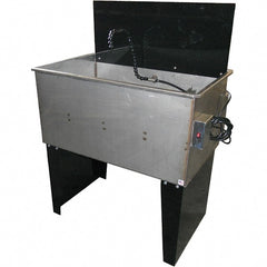 Build-All - Free Standing Water-Based Parts Washer - 30 Gal Max Operating Capacity, 304 Stainless Steel Tank, 115 Input Volts - Exact Tooling
