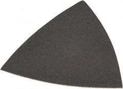 DeWALT - 220 Grit, Aluminum Oxide TriangleSanding Sheet - 3-1/2" Long x 3-3/4" Wide, Very Fine Grade, Weighted Cloth Backing - Exact Tooling