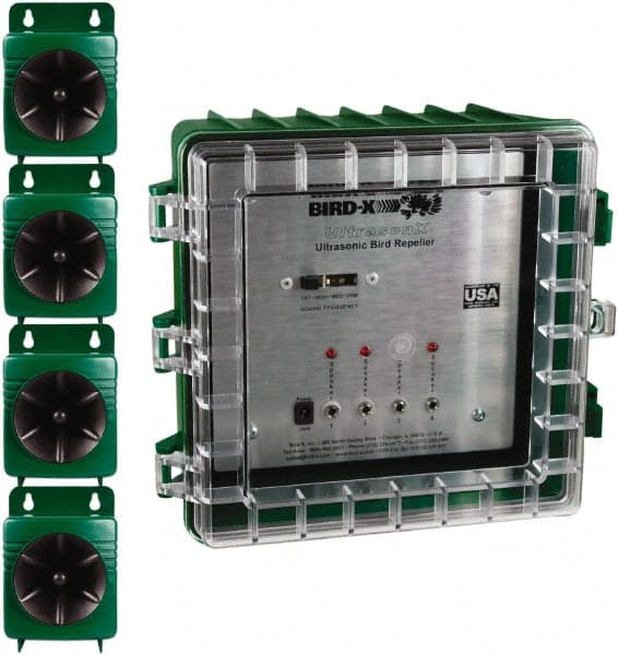 Bird-X - 3,600 Sq Ft Coverage Electronic Animal Repellent - AC Adapter, Targets Pigeons, Crows, Sparrows, Starlings, Grackles, Gulls, Cormorants - Exact Tooling