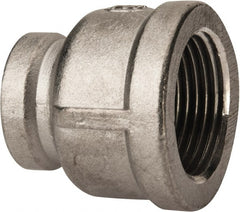 Value Collection - 1 x 1/2" Grade 304 Stainless Steel Pipe Reducer Coupling - FNPT x FNPT End Connections, 150 psi - Exact Tooling