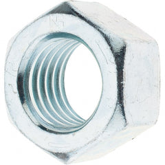 Made in USA - 1-1/8 - 7 UNC Steel Right Hand Hex Nut - 1-11/16" Across Flats, 31/32" High, Zinc Clear Finish - Exact Tooling