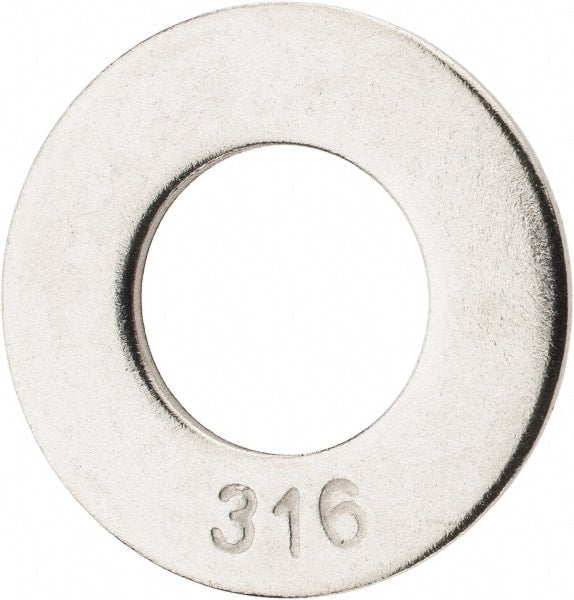 Value Collection - 5/8" Screw, Grade 316 Stainless Steel Standard Flat Washer - 11/16" ID x 1-3/4" OD, 0.134" Thick - Exact Tooling