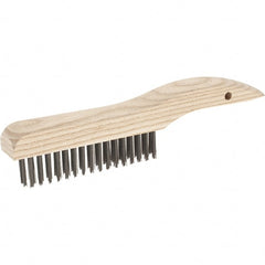 Weiler - 4 Rows x 16 Columns Steel Scratch Brush - 10" Brush Length, 10" OAL, 1-3/16 Trim Length - Exact Tooling