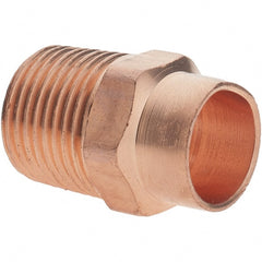 Value Collection - 3/8 x 3/8" Wrot Copper Pipe Adapter - C X M - Exact Tooling