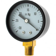 Value Collection - Vacuum Gauges Type: Analog Vacuum Gauge Thread Size: 1/4 - Exact Tooling