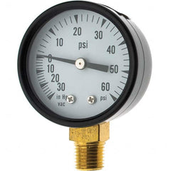 Value Collection - Vacuum Gauges Type: Analog Vacuum Gauge Thread Size: 1/4 - Exact Tooling