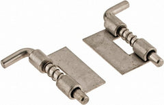 Value Collection - 1/2" Wide x 0.04" Thick, Spring Loaded Latch Hinge - Stainless Steel, Zinc Plated Finish - Exact Tooling
