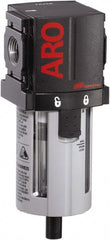 ARO/Ingersoll-Rand - 3/8" Port Coalescing Filter - Polycarbonate Bowl, Automatic Drain, 150 Max psi, 0.3 Micron Rating, 2.205" Long x 2.244" Wide x 7.028" High - Exact Tooling