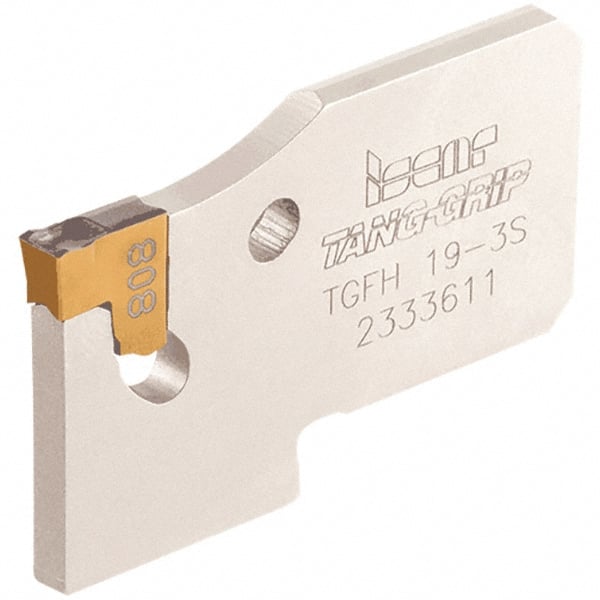 Iscar - 3/4" Blade Height, 1.65mm Blade Width, 32mm OAL, Neutral Cut, Single End Indexable Cut-Off Blade - 12mm Max Depth of Cut, TGFH Blade, Tang-Grip Series - Exact Tooling