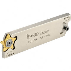 Iscar - 1.26" Blade Height, 0.3346" Blade Width, 110mm OAL, Left Hand Cut, Double End Indexable Cut-Off Blade - PCHB Blade, PentaCut Series - Exact Tooling