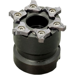 Iscar - Arbor Hole Connection, 0.157" Cutting Width, 0.189" Depth of Cut, 2" Cutter Diam, 3/4" Hole Diam, 6 Tooth Indexable Slotting Cutter - TRIB-SM Toolholder, TRI Insert, Right Hand Cutting Direction - Exact Tooling