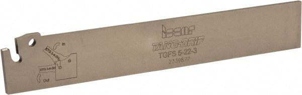 Iscar - 7/8" Blade Height, 0.098" Blade Width, 5-29/32" OAL, Neutral Cut, Single End Indexable Cut-Off Blade - TGFS Blade, Tang-Grip Series - Exact Tooling