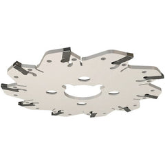 Iscar - Arbor Hole Connection, 0.132" Cutting Width, 1.14" Depth of Cut, 3.94" Cutter Diam, 1" Hole Diam, 6 Tooth Indexable Slotting Cutter - GM Toolholder, GIM, GIMY, GIP Insert, Right Hand Cutting Direction - Exact Tooling