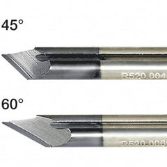 Iscar - 1mm Min Bore Diam, 5mm Shank Diam, Chamfering Boring Bar - 0.008" Corner Radius, Left Hand Cut, Solid Carbide, TiAlN/TiN Finish - Exact Tooling