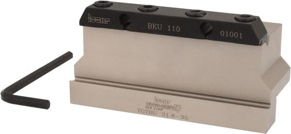 Iscar - Tool Block Style TGTBU, 1.38" Blade Height, 4.331" OAL, 2.2"& OAH, Indexable Cutoff Blade Tool Block - 1-1/4" Shank Height, 1.142" Shank Width, Series Tang-GripIQ - Exact Tooling