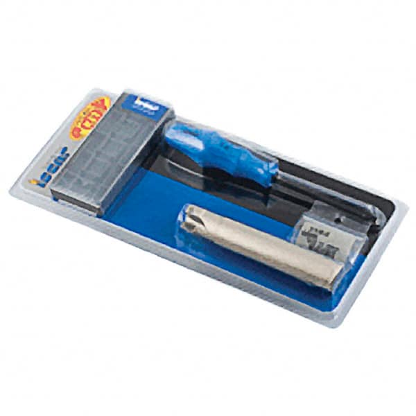 Iscar - 20mm Cut Diam, 20mm Shank Diam, Indexable Square Shoulder Helical End Mill - HM90 APKT 1003PDR Inserts, Cylindrical Shank, Series Heli2000 - Exact Tooling