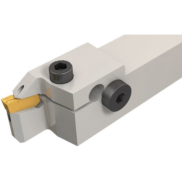 Iscar - GHD, External, Right Hand, 9mm Max Depth of Cut, 2.8 to 4mm Groove Width, Indexable Grooving Tool Holder - GI.., TIP Insert Compatibility, 25mm Shank Height, 25mm Shank Width, 140mm OAL, Through Coolant - Exact Tooling