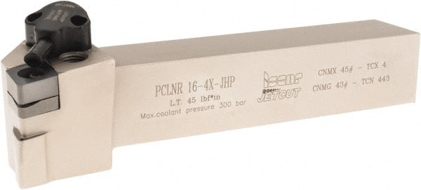 Iscar - PCLN, Right Hand Cut, 1" Shank Height x 1" Shank Width, Negative Rake Indexable Turning Toolholder - 6" OAL, CNMX Insert Compatibility, Series Heliturn - Exact Tooling