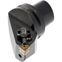 Iscar - Left Hand Cut, Size C4, Various Insert Compatiblity, External Modular Turning & Profiling Cutting Unit Head - 27mm Ctr to Cutting Edge, 50mm Head Length, Through Coolant, Series CAMFIX, Heliturn LD, JetHPLine - Exact Tooling