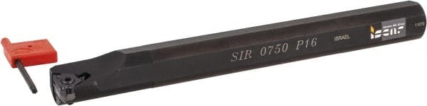 Iscar - Internal Thread, Right Hand Cut, 3/4" Shank Width x 3/4" Shank Height Indexable Threading Toolholder - 7" OAL, 16IRM Insert Compatibility, SI Toolholder, Series SIR - Exact Tooling