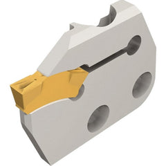 Iscar - Right Hand Cut, 5mm Insert Width, Cutoff & Grooving Support Blade for Indexables - 16mm Max Depth of Cut, 5.2mm Head Projection - Exact Tooling